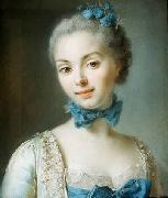 unknow artist Portrait of a young woman wearing a blue ribbon at her throat Germany oil painting artist